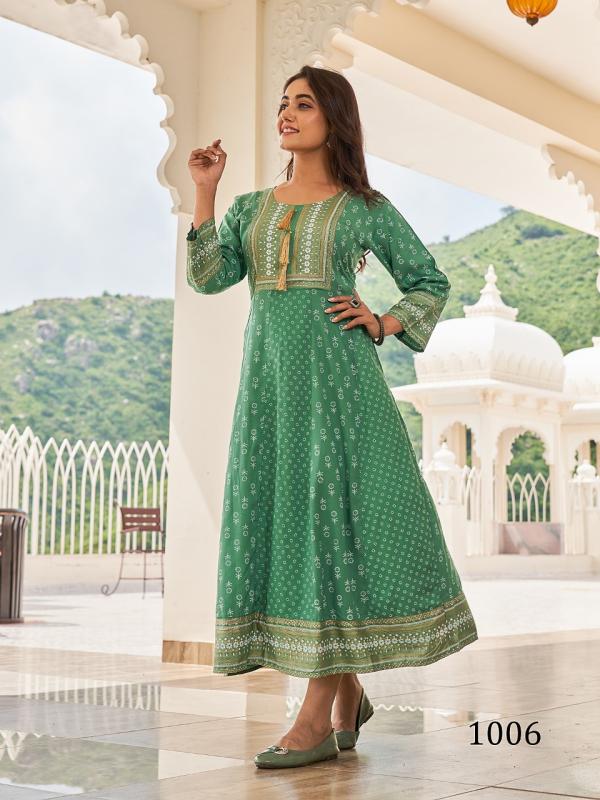 Banwery Queen 1 Fancy Wear Long  Rayon Anarkali Kurti Collection